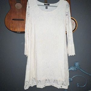 Style & co. cream lace dress size medium